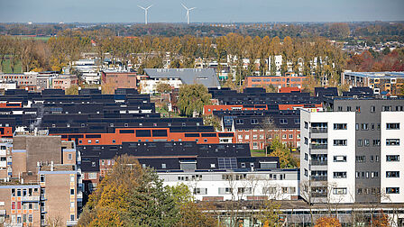 foto van woonwijk in gemeente Wageningen