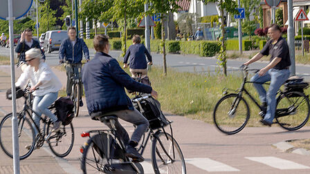 aantal fietsers op de fietspad