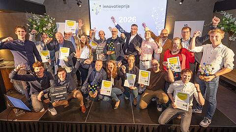 Groepsfoto met alle genomineerden van de Innovatierprijs Regio Foodvalley