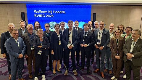 Groeppsfoto van de delatie van Regio Foodvalley in Brussel tijdens de EWRC-dagen